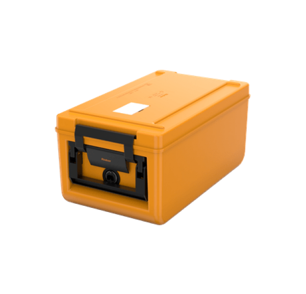 RIEBER - Boîte de transport alimentaire chauffée de 26 litres corps et couvercle en polypropylène - THERMOPORT 100KB ORANGE