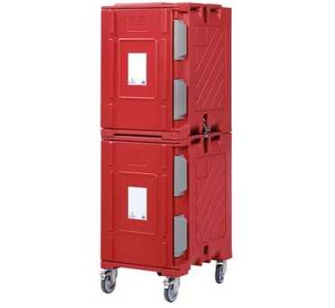 BOURGEAT - Conteneur isotherme multi-standard à ouverture frontale 2 modules avec roues 346 litres 9 niveaux 600x400