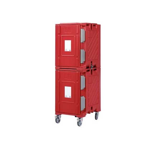 BOURGEAT - Conteneur isotherme multi-standard à ouverture frontale 2 modules avec roues 346 litres sans échelle