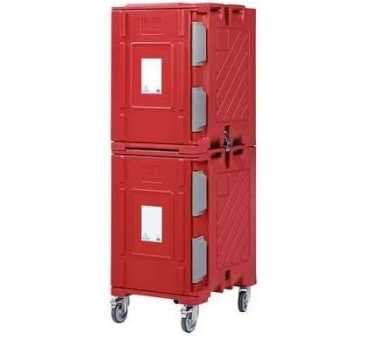 BOURGEAT - Conteneur isotherme multi-standard à ouverture frontale 2 modules avec roues 346 litres 12 niveaux 600x400