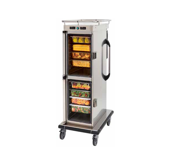 CAMBRO - Conteneur isotherme 8 x GN1/1 1 compartiment chauds (en haut) et 1 froid (en bas) gris anthracite