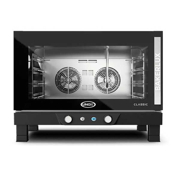 UNOX - Four à convection 4 niveaux 600x400 mm avec humidificateur électrovanne ouverture droite gauche - BAKERLUX CLASSIC MANUAL