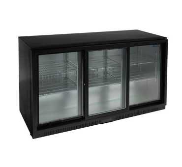 Arrière-bar trois portes coulissantes Polar Série G noir 320L