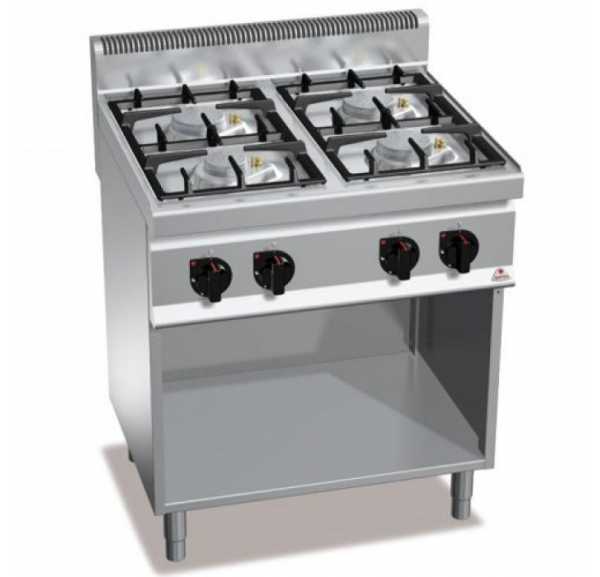 BERTO'S - Fourneau 4 feux vifs sur baie libre G7F4M - MACROX 700