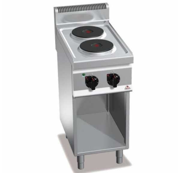 BERTO'S - Fourneau 2 plaques rondes électriques sur baie libre E7P2M - MACROS 700