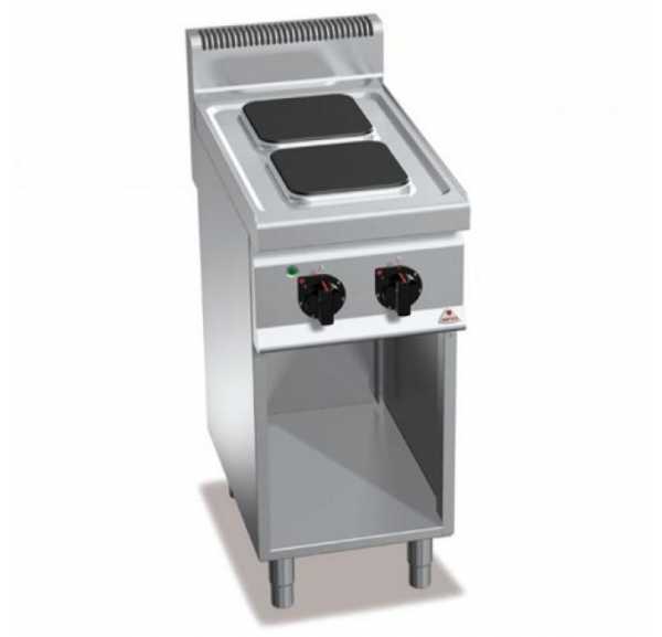 BERTO'S - Fourneau 2 plaques carrées electriques sur baie libre E7PQ2M - MACROS 700