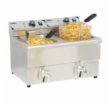 Friteuse pro 1er prix électrique 2 bacs2*triphasé 2x10 l - Combisteel -  Friteuses Snack - référence 7455.1007 - Stock-Direct CHR