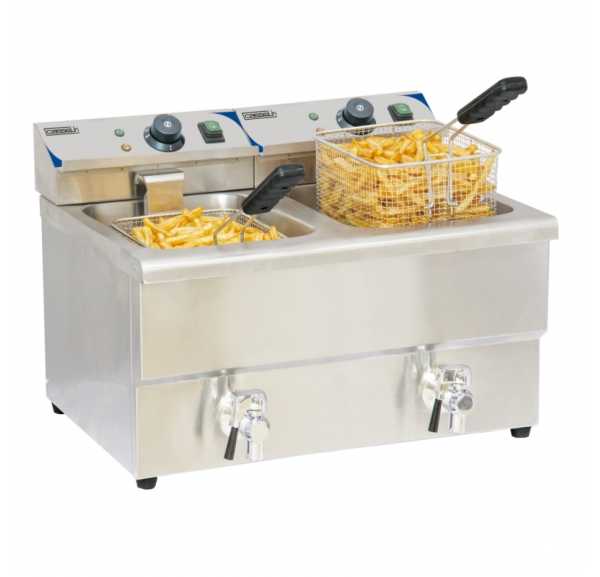 CASSELIN - Friteuse double électrique avec vidange 2 x 8 litres - CFEV82 CASSELIN - Friteuse double électrique avec vidange 2 x 8 litres - CFEV82