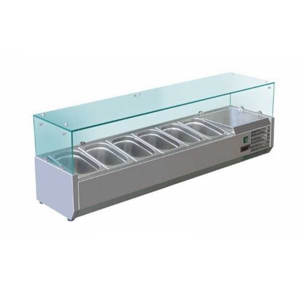 Saladette Réfrigérée à Poser avec Vitre 6 bacs GN 1/3 - VR3150RW Saladette Réfrigérée à Poser avec Vitre 6 bacs GN 1/3 - VR3150RW