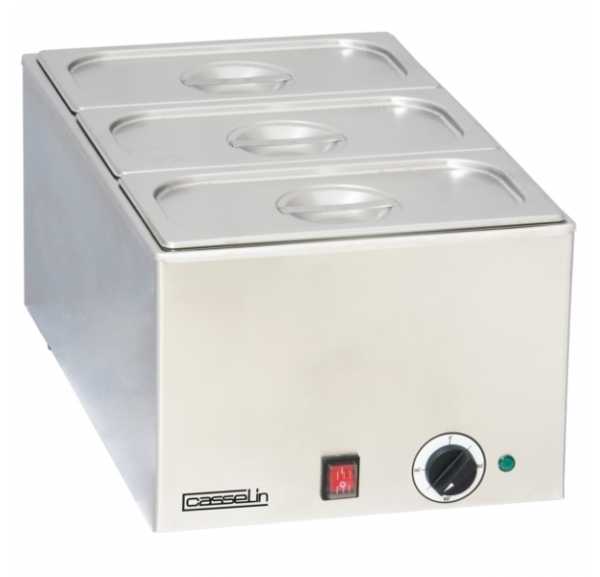 CASSELIN - Bain marie électrique à poser sans vidange 3 bacs Gn 1/3