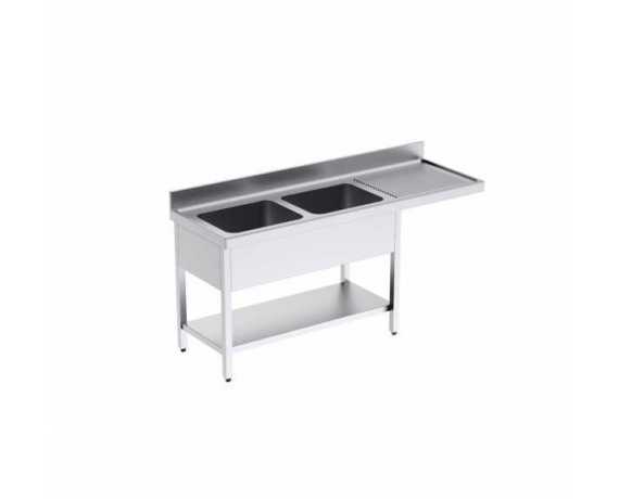 Plonge Inox avec Emplacement Lave Vaisselle Professionnel