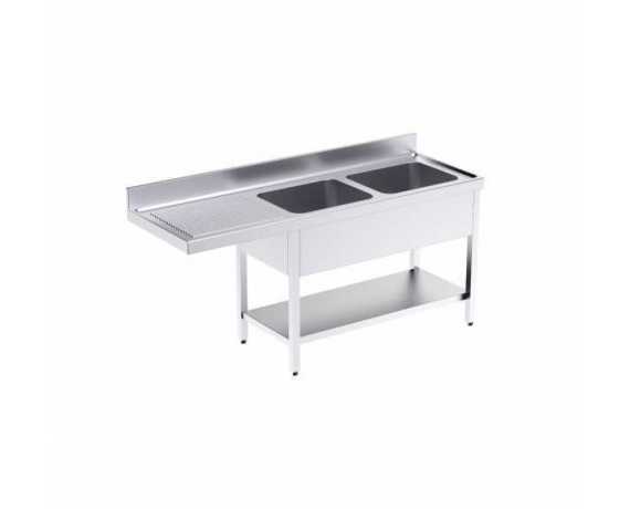 Plonge Inox avec Emplacement Lave Vaisselle Professionnel