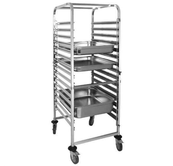 Chariot de service inox sur roulettes 2 plateaux CCI2 Casselin