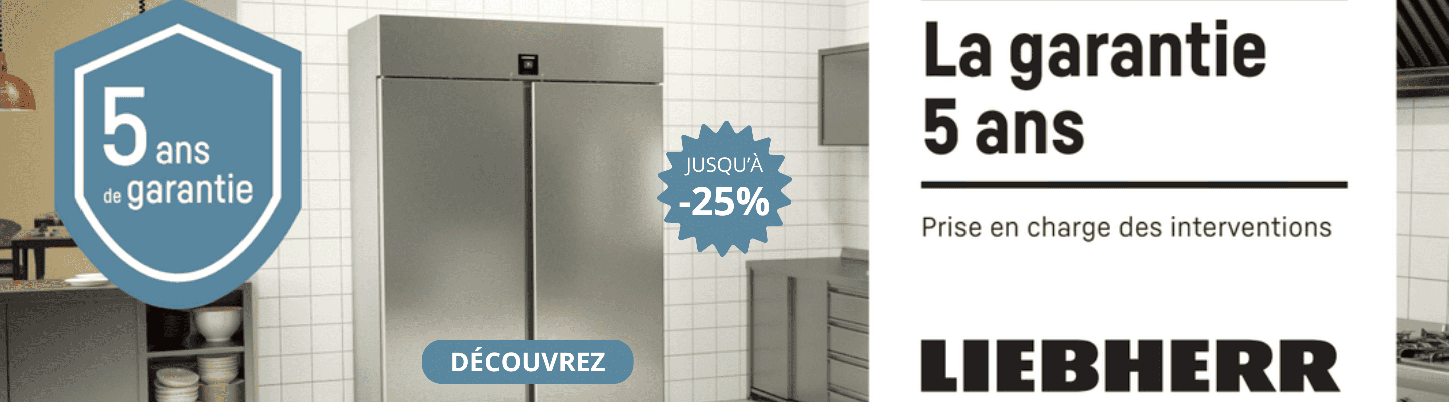Bénéficiez de la garantie 5 ans pièces, main d'oeuvre et déplacement sur votre armoire Liebherr